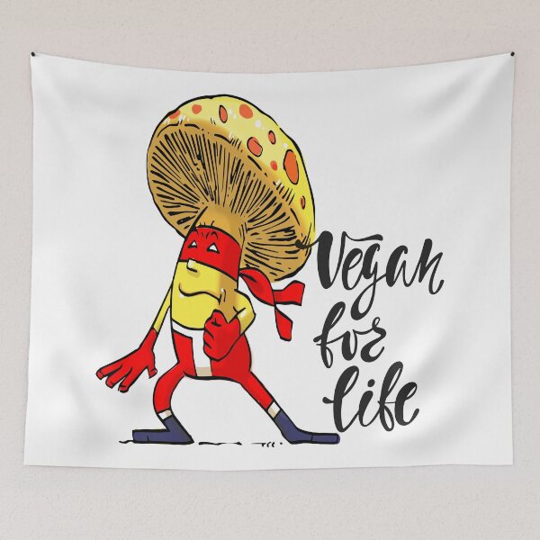 Item preview, Vegan for Life Super Ninja Mushroom Mixed Martial Arts MMA Superhero designed and sold by ProjectX23.