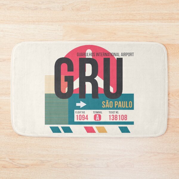 Aperçu de l'œuvre Étiquette de bagage de code d'aéroport de Sao Paulo (GRU) créée et vendue par SLAG-Creative.