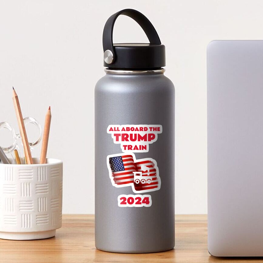"All Aboard The Trump Train 2024" Sticker for Sale by liftdesign