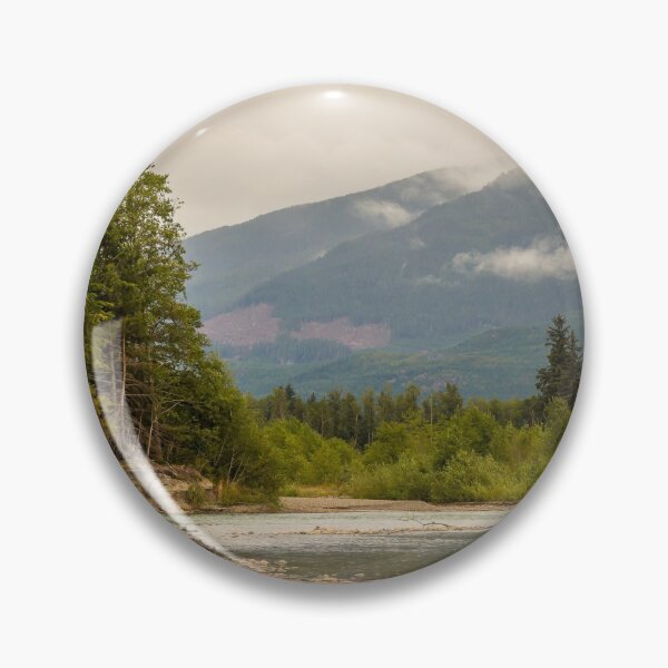 Item preview, Landscape of a river, mountain and forest, with an eagle in the sky, during a cloudy summer day. designed and sold by SnapTPhotograph.