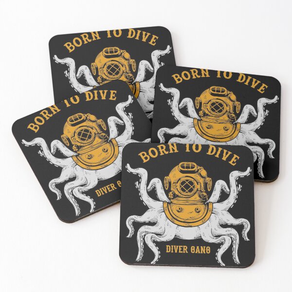 Item preview, Octopus wearing a helmet Born to dive diversi gang designed and sold by Barbaroot.