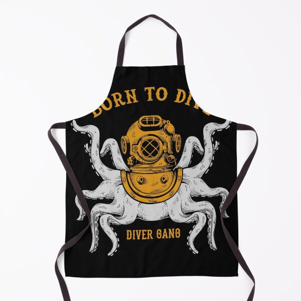 Item preview, Octopus wearing a helmet Born to dive diversi gang designed and sold by Barbaroot.