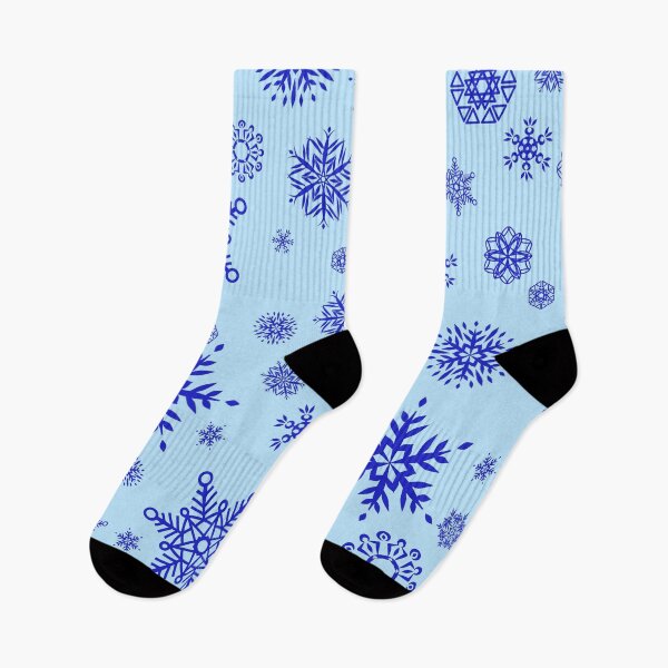 Aperçu de l'œuvre Flocons de neige bleu foncé - Fond bleu clair - 1 créée et vendue par Tekoro.