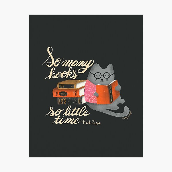 Reading Cat - dark background Photographic Print