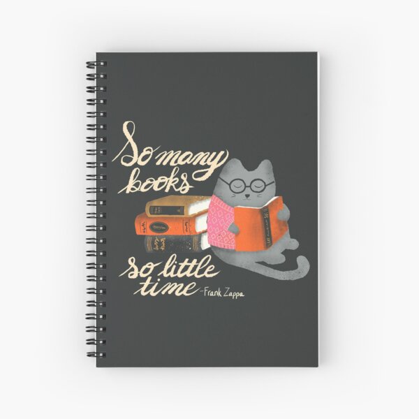 Reading Cat - dark background Spiral Notebook