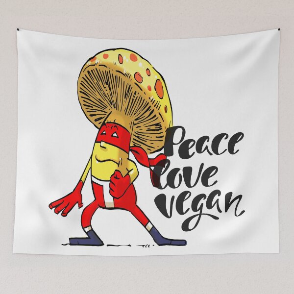 Item preview, Peace Love Vegan Super Ninja Mushroom Mixed Martial Arts MMA Superhero designed and sold by ProjectX23.