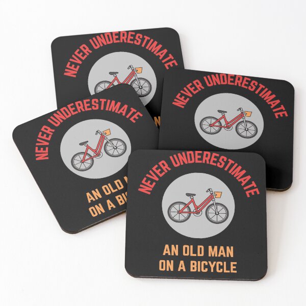 Item preview, Never underestimate an old man on a bicycle designed and sold by Whiimsical.