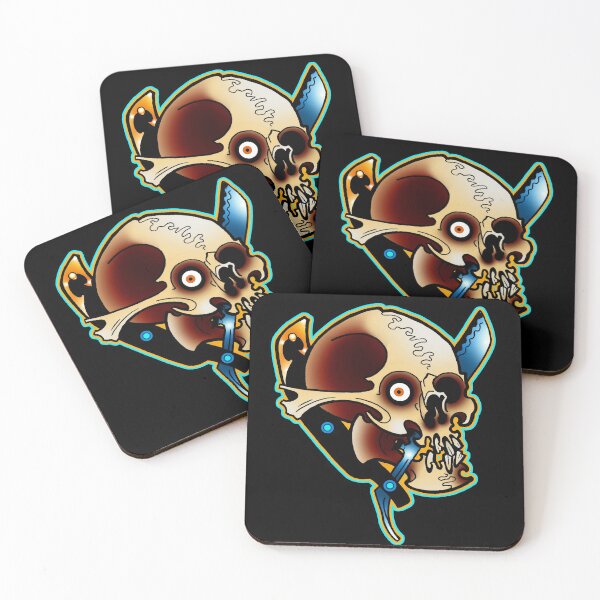 Item preview, Punk Metal Tattoo Skull with Straight Razor designed and sold by Greg Donchatz.