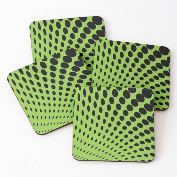Item preview, Twisted Halftone Polka Dots in Green and Black designed and sold by hobrath.