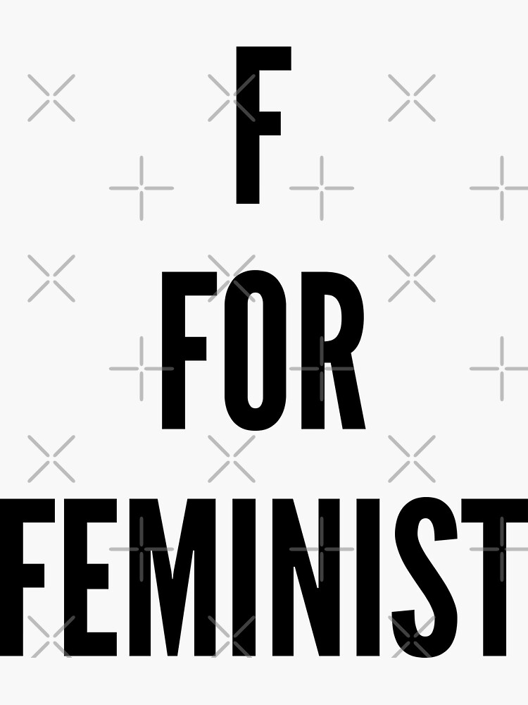 F For Feminist Sticker For Sale By Sofyart Redbubble 