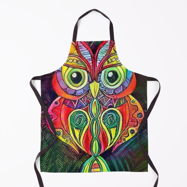 Item preview, Vintage Hippy Owl - Psychedelic Colors Abstract Design designed and sold by ittybittyowl.