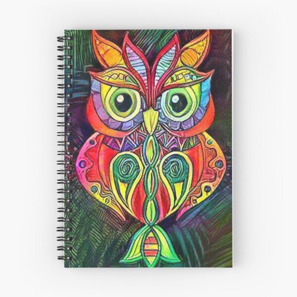 Item preview, Vintage Hippy Owl - Psychedelic Colors Abstract Design designed and sold by ittybittyowl.