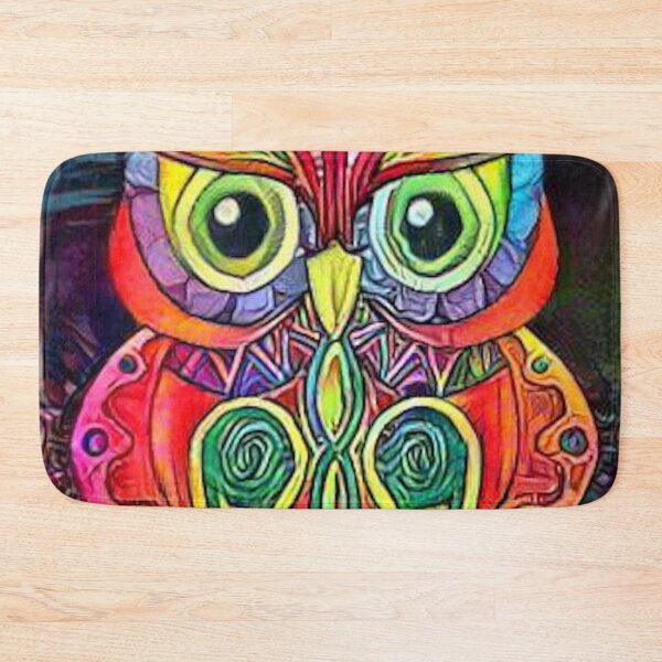 Item preview, Vintage Hippy Owl - Psychedelic Colors Abstract Design designed and sold by ittybittyowl.