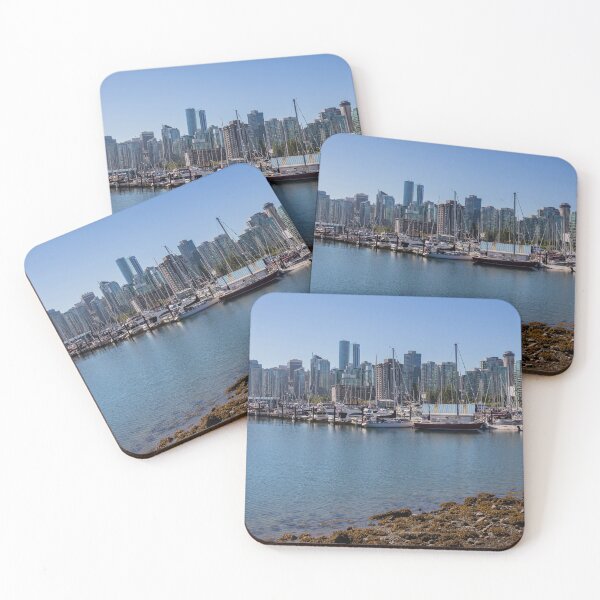 Item preview, Coal Harbour and the Vancouver skyline. at low tide in summer from Stanley Park designed and sold by SnapTPhotograph.