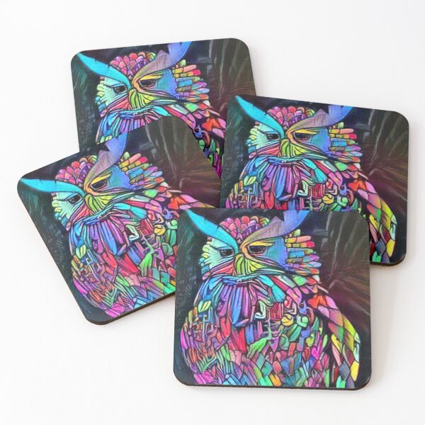 Item preview, Retro Hippy Owl - Psychedelic Colors Abstract Design designed and sold by ittybittyowl.