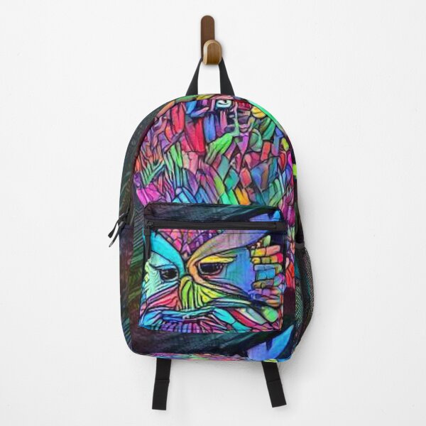 Item preview, Retro Hippy Owl - Psychedelic Colors Abstract Design designed and sold by ittybittyowl.