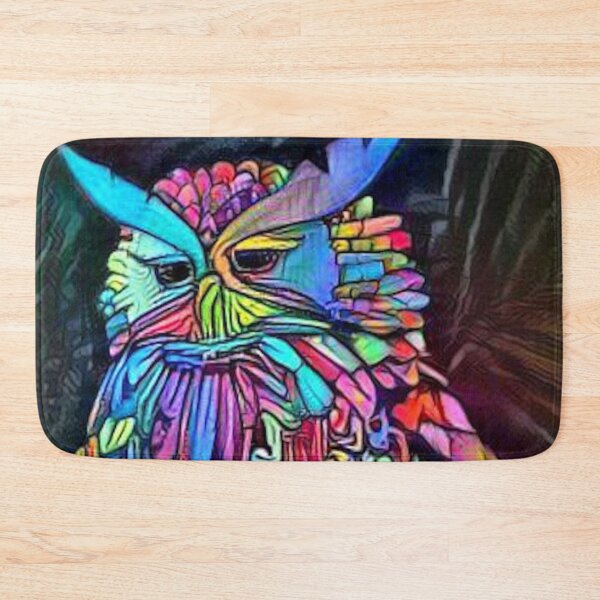 Item preview, Retro Hippy Owl - Psychedelic Colors Abstract Design designed and sold by ittybittyowl.
