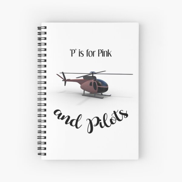 Pink Helicopter Spiral Notebook