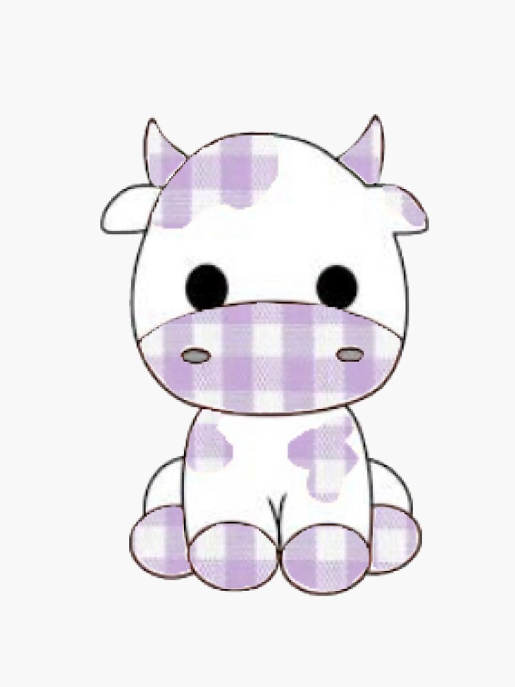 Cute and lovely purple cow Sticker for Sale by Manarshii