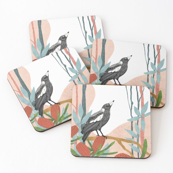 Item preview, Australian Magpie amongst Banksia Flowers designed and sold by Afifah Intanjudin.