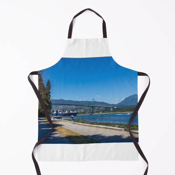 Item preview, A container ship passing through the Lions Gate Bridge, from the sea wall designed and sold by SnapTPhotograph.