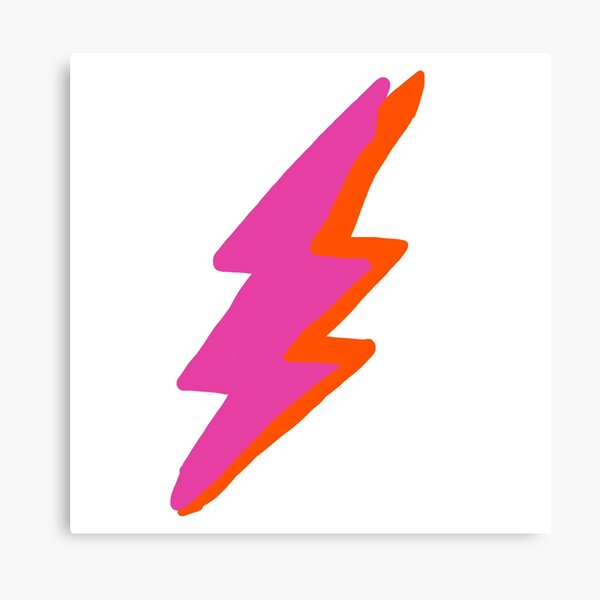 pink and orange lightning bolt Canvas Print