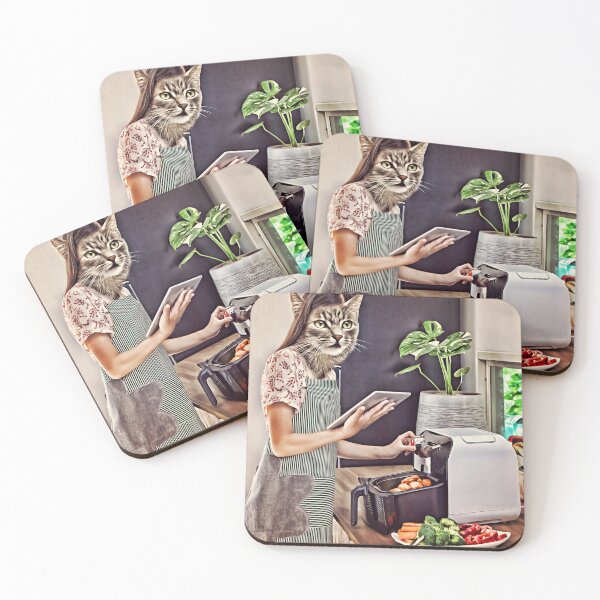 Item preview, Cat Cooking With Air Fryer - Funny Surreal Cats designed and sold by AnimalSociety.