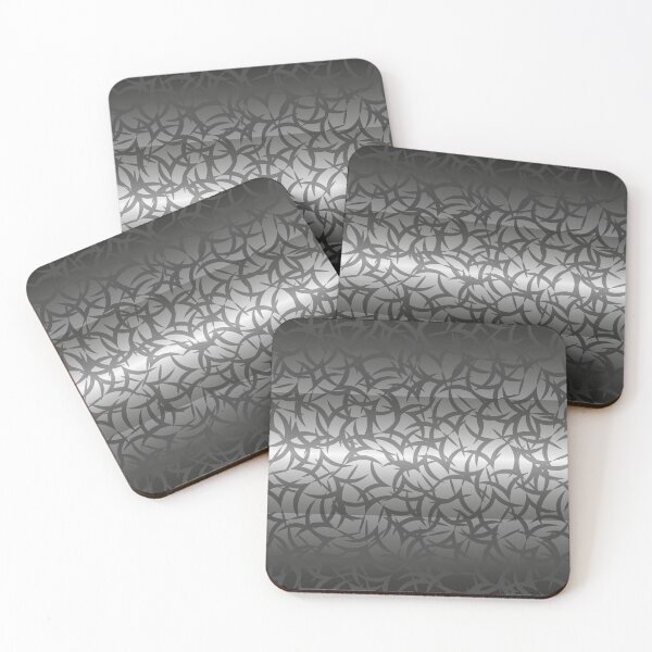 Item preview, gray-black abstract seamless pattern with arcs and squiggles on a gradient background designed and sold by Liza-RKS.