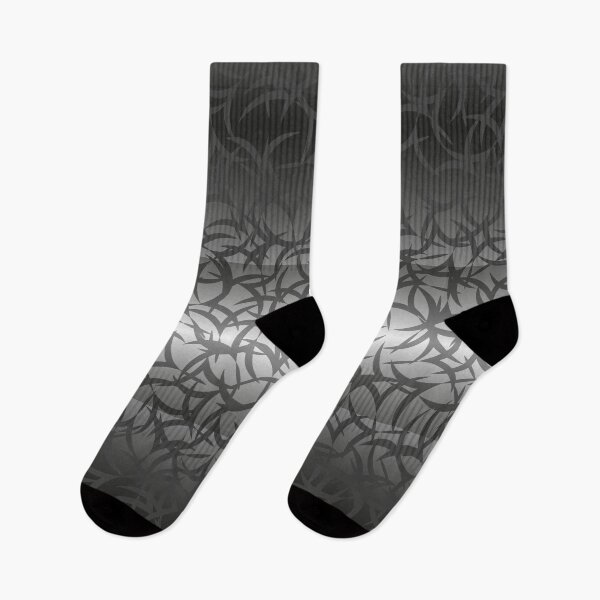 Item preview, gray-black abstract seamless pattern with arcs and squiggles on a gradient background designed and sold by Liza-RKS.