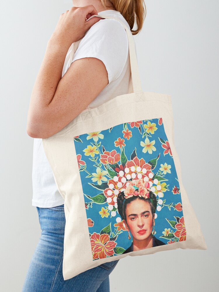 Frida Kahlo Printed Tote Bag - Blue Frida Kahlo Printed Tote Bag - Blue