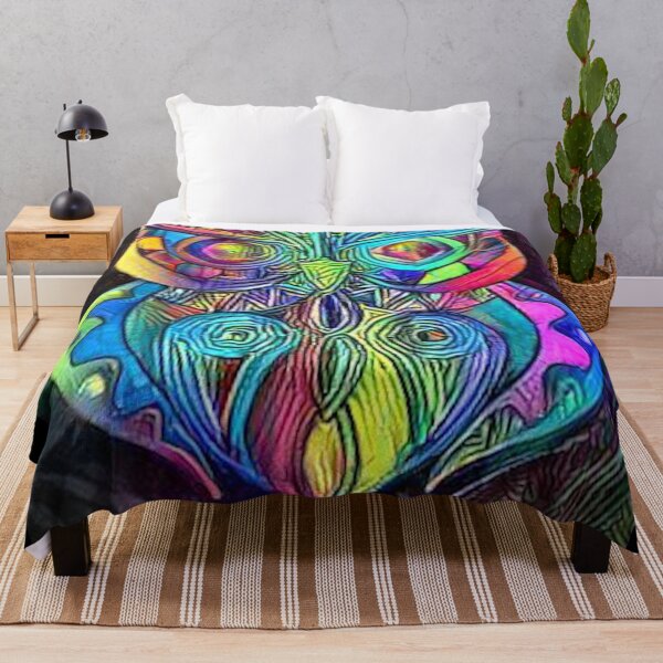 Item preview, Vintage Hippy Owl - Psychedelic Pastel Colors Abstract Design designed and sold by ittybittyowl.