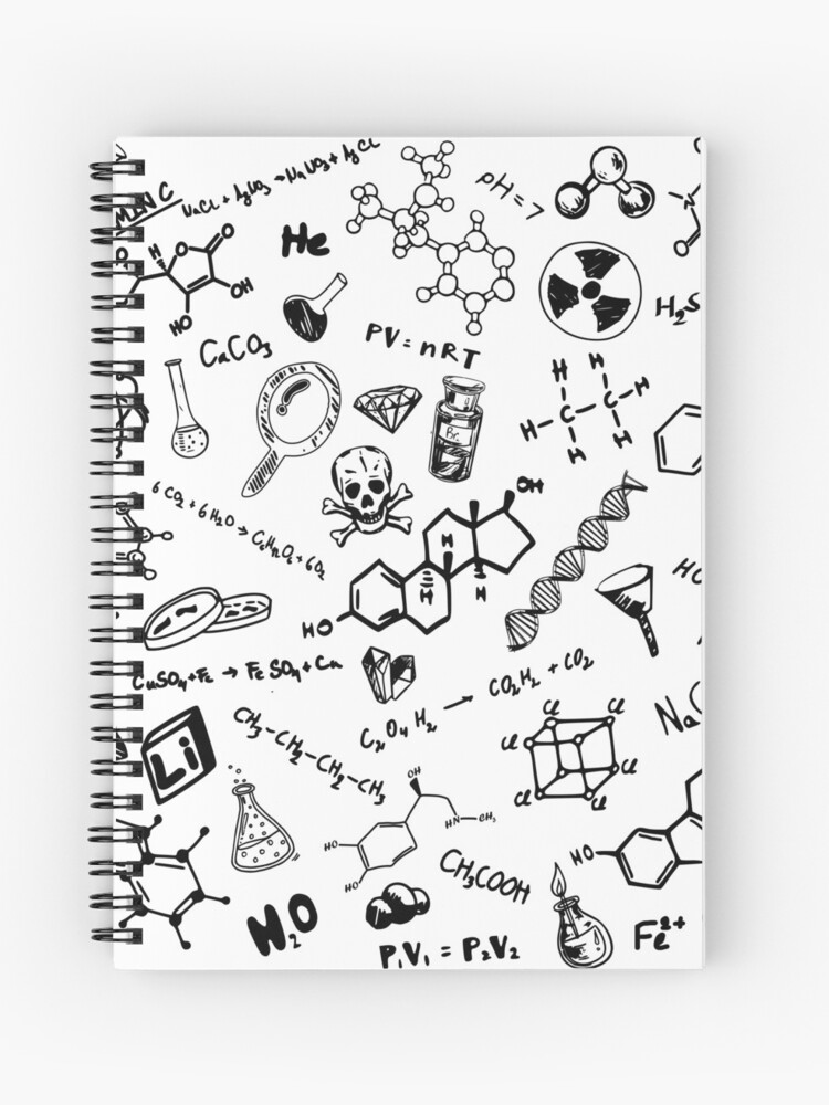 Cuaderno de espiral «Patrón de química 2» de Polyartbenali | Redbubble