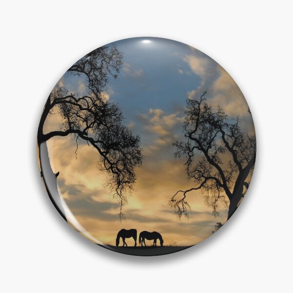 Item preview, Horses and Oak Trees In Sunrise Skies designed and sold by Stephanie Laird.