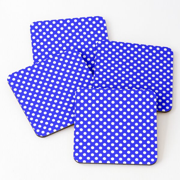 Item preview, White Polka Dots on Cobalt Blue Background designed and sold by Bumblefuzzies.