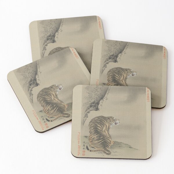 Item preview, Old ( 1850's ) Japanese Watercolor- Crouching Tiger (Dragon is hidden) designed and sold by UnleyDesign.