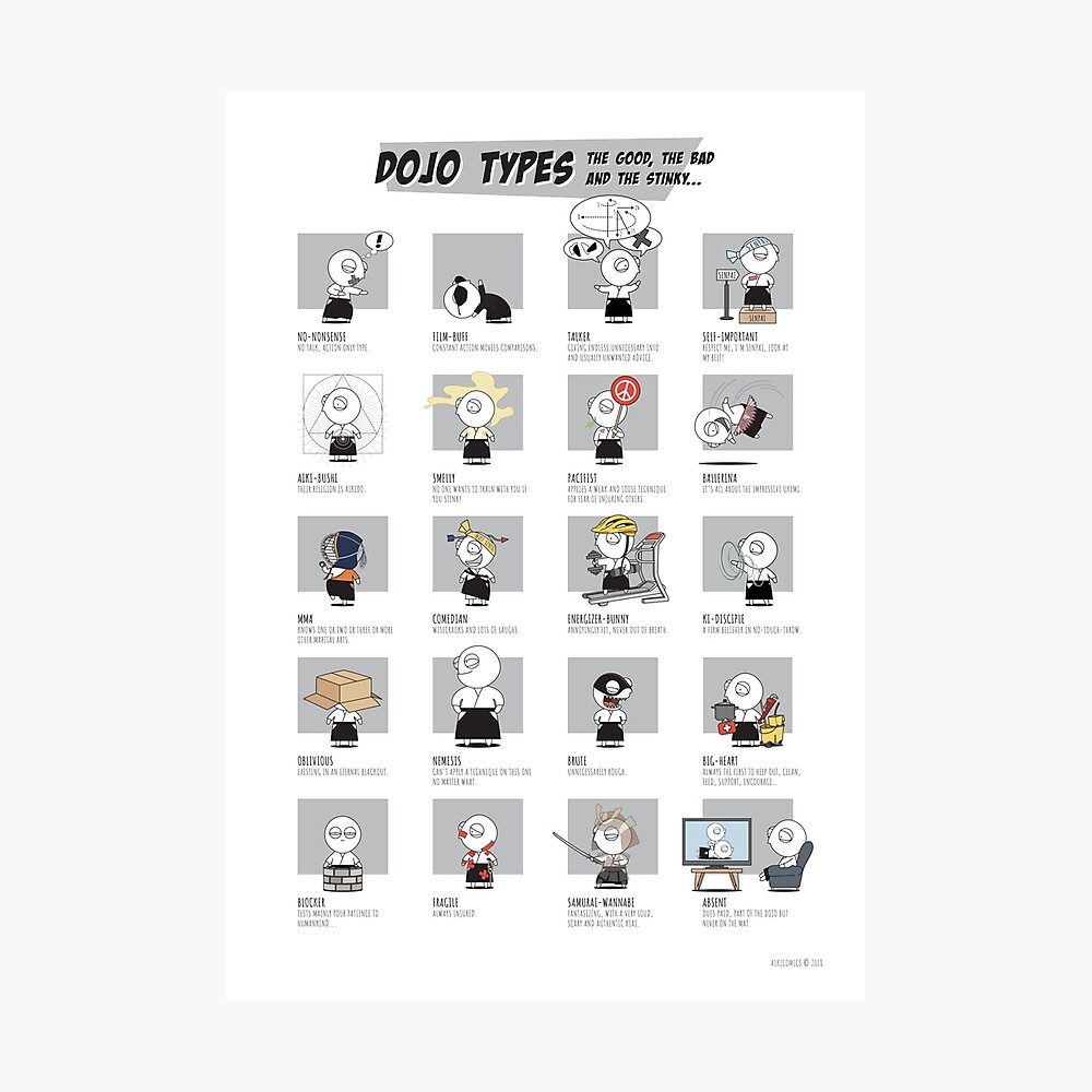 Dojo types - The good, the bad and the stinky Art Board Print for Sale by  ShopAikiComics | Redbubble