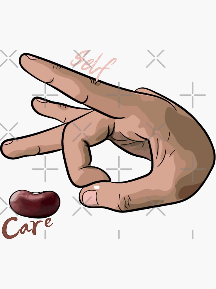 "Self Care Bean Flicking" Sticker by Fabriqz Redbubble