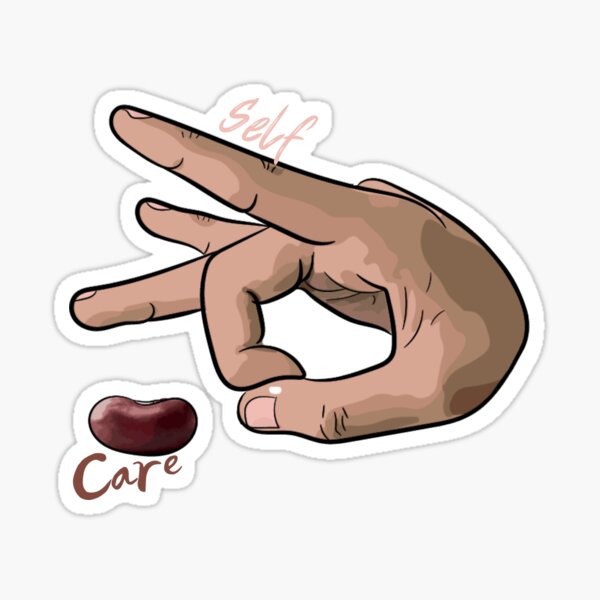 self-care-bean-flicking-sticker-by-fabriqz-redbubble