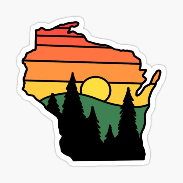 Item preview, Wisconsin- Sunset over Pine Trees with Color designed and sold by ScoutM14.