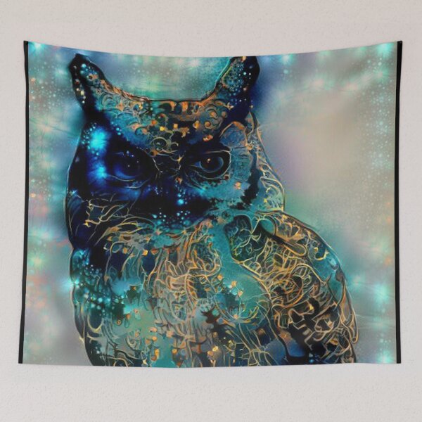 Item preview, Mystical Starry Owl designed and sold by ittybittyowl.