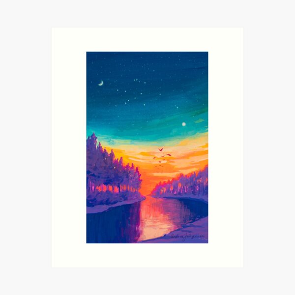 Item preview, Zodiac Signs as Landscape Paintings- Aquarius / Great Conjuntion designed and sold by Andrea Fairservice.