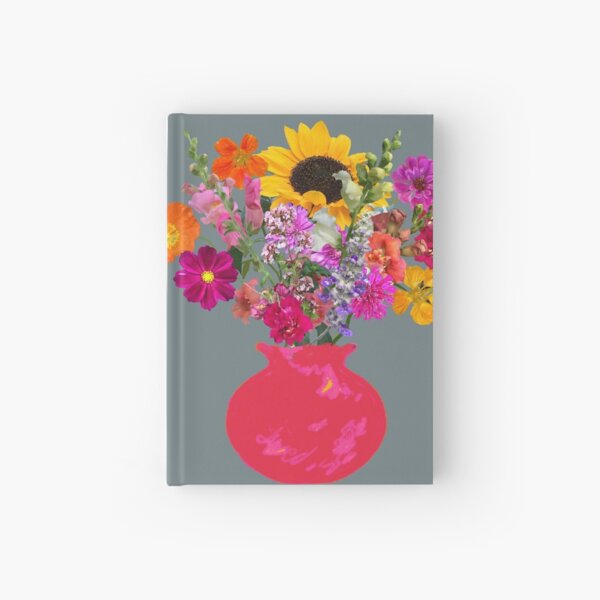 Bright pink vase still life on slate by Tea with Xanthe Hardcover Journal
