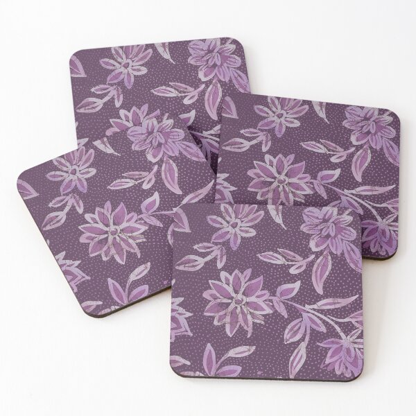 Item preview, Purple Batik Flowers With Dotty Background designed and sold by Leslie Rogers Todder.