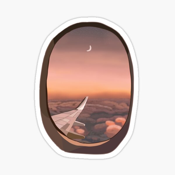Plane Window View Sticker