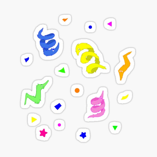 Worm Confetti Sticker