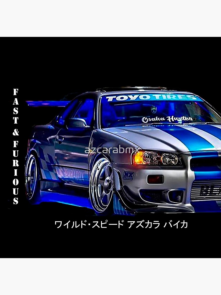 Nissan Skyline R34 GT-R Fast And Furious Art Print for Sale by