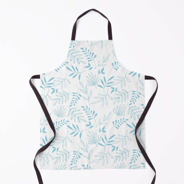 Item preview, Light blue leaves in white background pattern designed and sold by Emkute.
