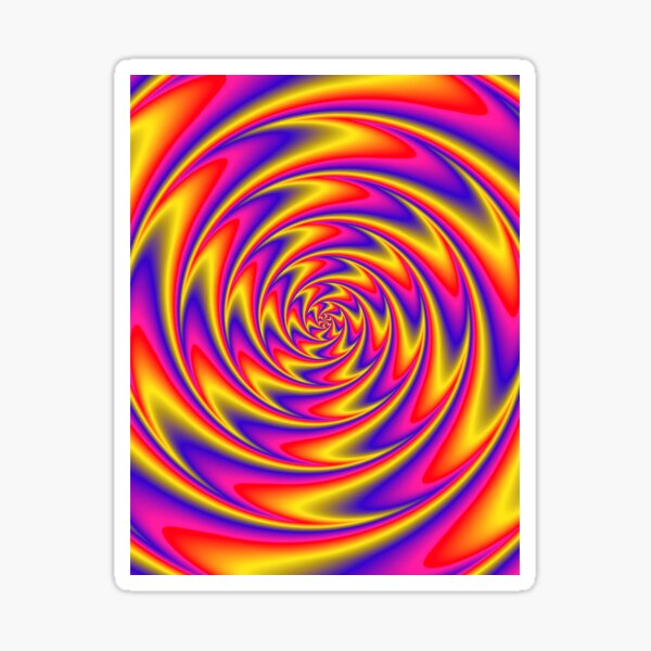 3D Hypnotic Optical Illusion Spiral Sticker
