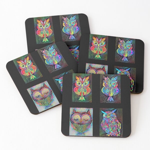 Item preview, 4 Vintage Hippy Owls - Sticker Pack designed and sold by ittybittyowl.