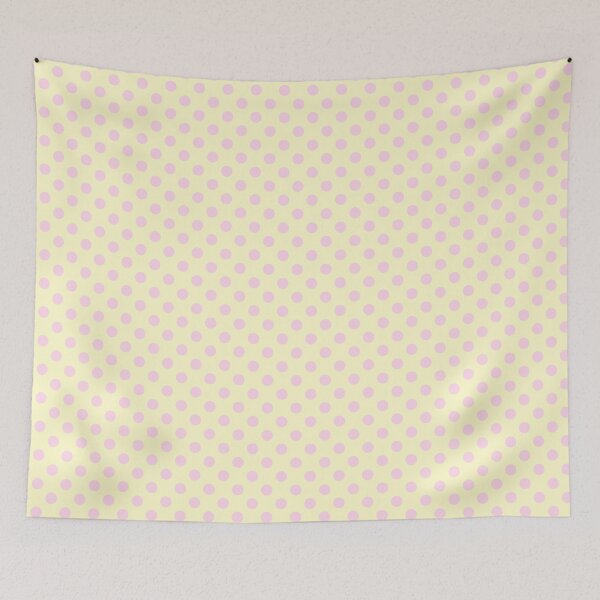 Item preview, Soft Pink Polka Dots on Soft Yellow Background designed and sold by Bumblefuzzies.